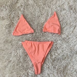 Clear strap bikini set